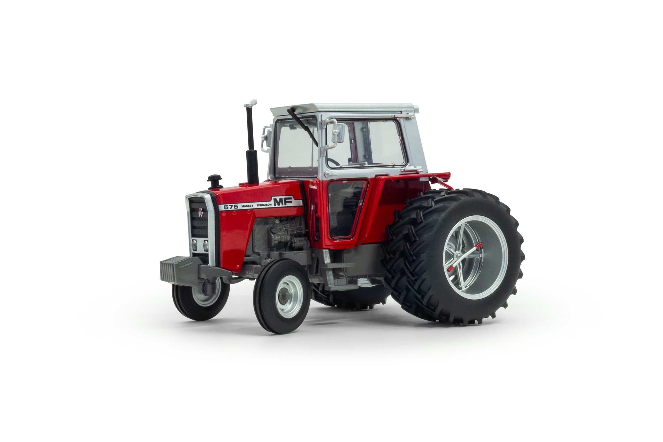 Massey Ferguson 575 2wd (Rood/Zilvere cabine) + Molcon Dubbellucht Limited Edition - 1:32